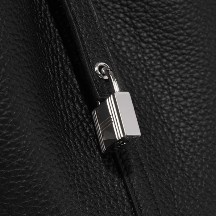 Mirror Quality Hermès Replicas Picotin 22 Clemence Black PHW - DLF - Image 6