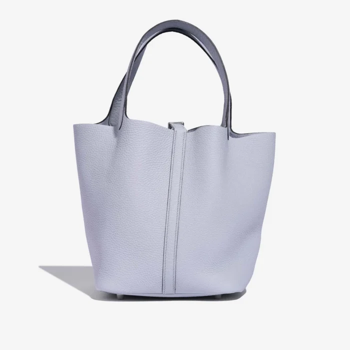 Mirror Quality Hermès Replicas Picotin 22 Taurillon Clemence Blue Pale PHW - DLF - Image 3