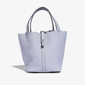 Mirror Quality Hermès Picotin 22 Clemence Blue Pale - DLF