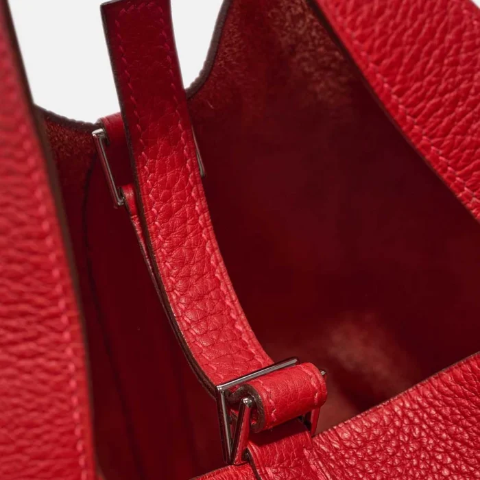 Mirror Quality Hermès Replicas Picotin 22 Taurillon Clemence Rouge Vif PHW - DLF - Image 8