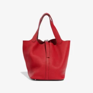 Mirror Quality Hermès Replicas Picotin 22 Taurillon Clemence Rouge Vif PHW - DLF
