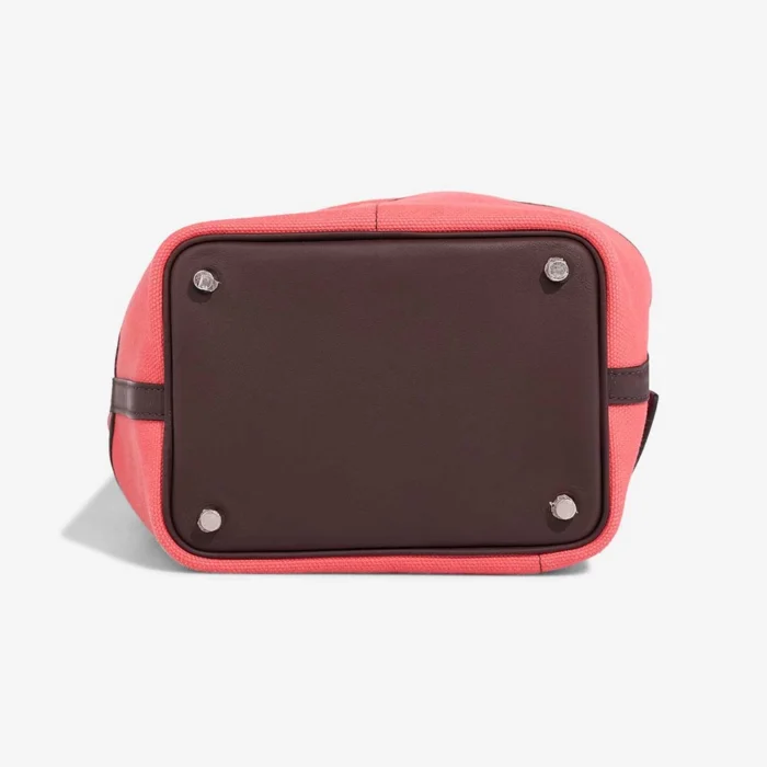 Mirror Quality Hermès Replicas Picotin Cargo 18 Toile Goeland/Swift Rose Texas/Rouge Sellier PHW - DLF - Image 4