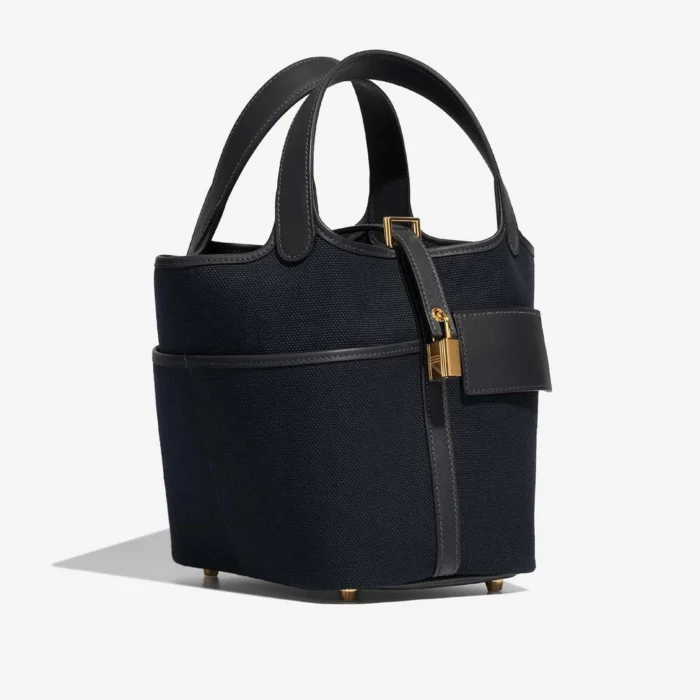 Mirror Quality Hermès Replicas Picotin Cargo 18 Toile/Swift Caban/Blue Marine GHW - DLF - Image 5