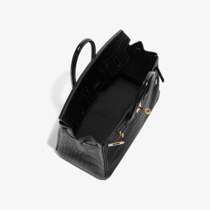Premium Hermès Replica Birkin 25 Matte Alligator Black GHW - Direct Luxury Fashion - Image 5