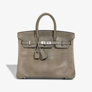 Premium Hermès Replica Birkin 25 Niloticus Lizard Vert de Gris PHW - Direct Luxury Fashion