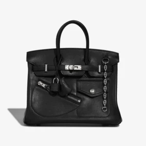 Premium Hermès Replica Birkin 25 Rock Swift Black PHW - Direct Luxury Fashion