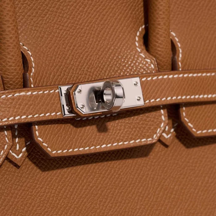 Premium Hermès Replica Birkin 25 Sellier Epsom Gold PHW - Direct Luxury Fashion - Image 7