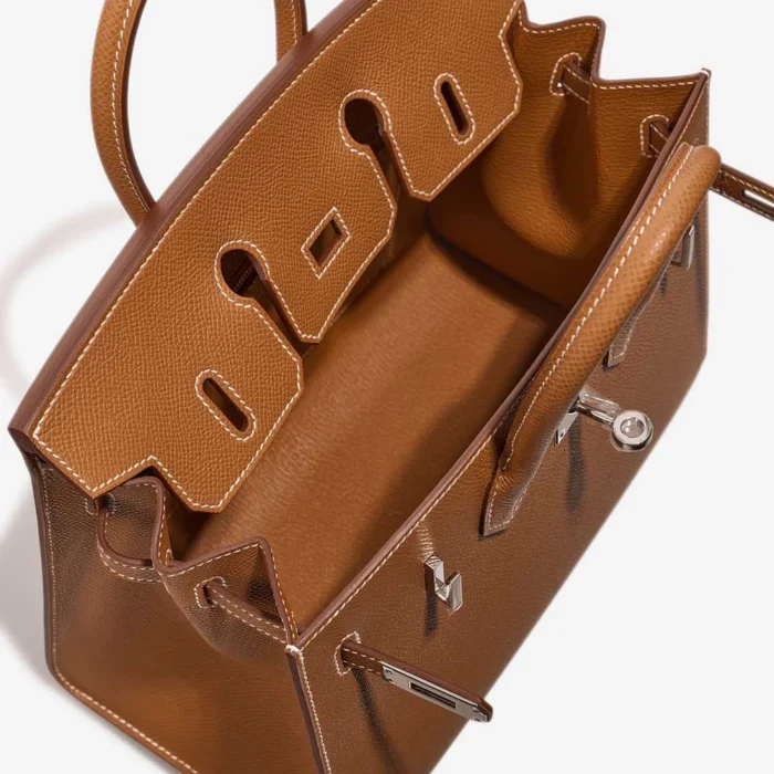 Premium Hermès Replica Birkin 25 Sellier Epsom Gold PHW - Direct Luxury Fashion - Image 5