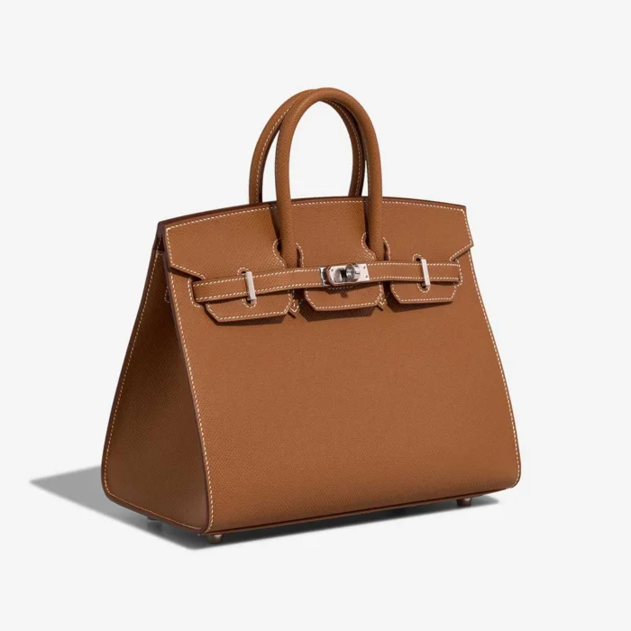 Premium Hermès Replica Birkin 25 Sellier Epsom Gold PHW - Direct Luxury Fashion - Image 4