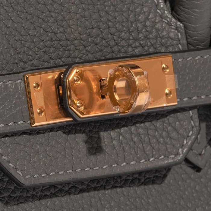 Premium Hermès Replica Birkin 25 Togo Gris Meyer GHW - Direct Luxury Fashion - Image 6