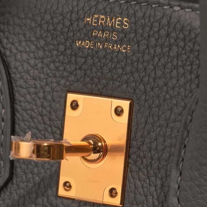 Premium Hermès Replica Birkin 25 Togo Gris Meyer GHW - Direct Luxury Fashion - Image 5