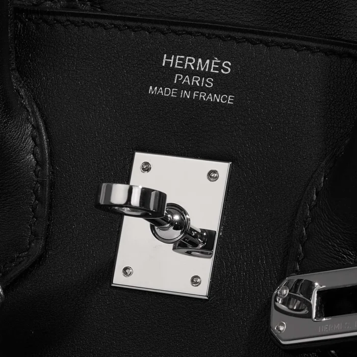 Premium Hermès Replica Birkin 25 Veau Jonathan Black PHW - Direct Luxury Fashion - Image 5