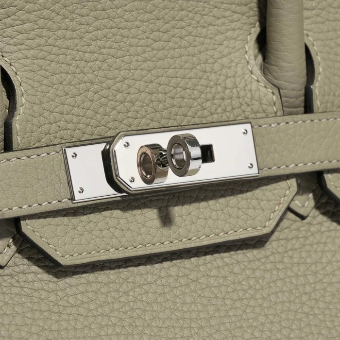 Premium Hermès Replica Birkin 30 Clemence Sauge PHW - Direct Luxury Fashion - Image 7