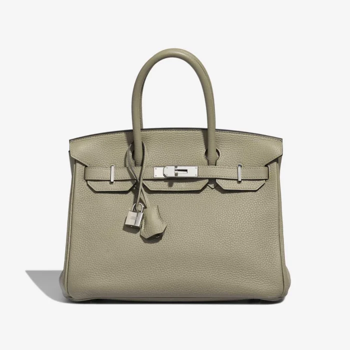 Premium Hermès Replica Birkin 30 Clemence Sauge PHW - Direct Luxury Fashion