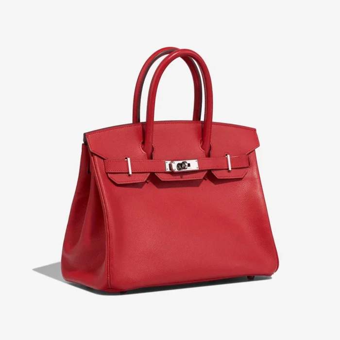 Premium Hermès Replica Birkin 30 Epsom Rouge Vif PHW - Direct Luxury Fashion - Image 3