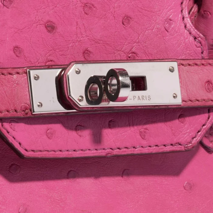 Premium Hermès Replica Birkin 30 Ostrich Fuchsia PHW - Direct Luxury Fashion - Image 7