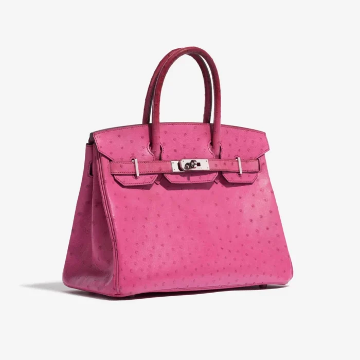 Premium Hermès Replica Birkin 30 Ostrich Fuchsia PHW - Direct Luxury Fashion - Image 4