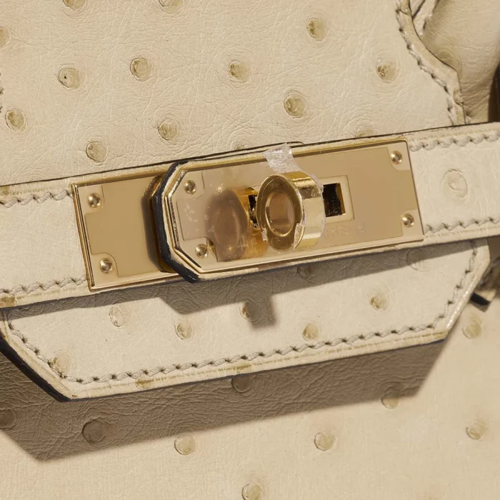 Premium Hermès Replica Birkin 30 Ostrich Parchemin GHW - Direct Luxury Fashion - Image 6
