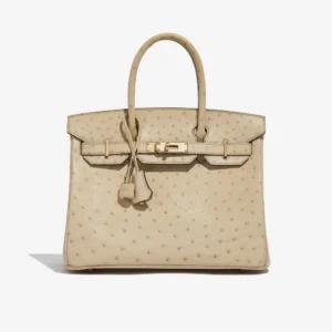 Premium Hermès Replica Birkin 30 Ostrich Parchemin GHW