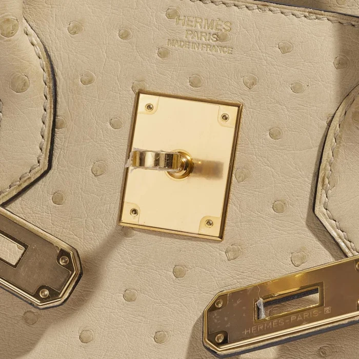 Premium Hermès Replica Birkin 30 Ostrich Parchemin GHW - Direct Luxury Fashion - Image 5