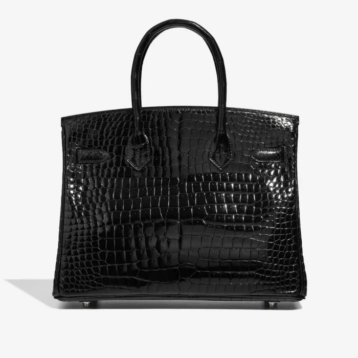 Premium Hermès Replica Birkin 30 Porosus Crocodile Black WGDHW - Direct Luxury Fashion - Image 2