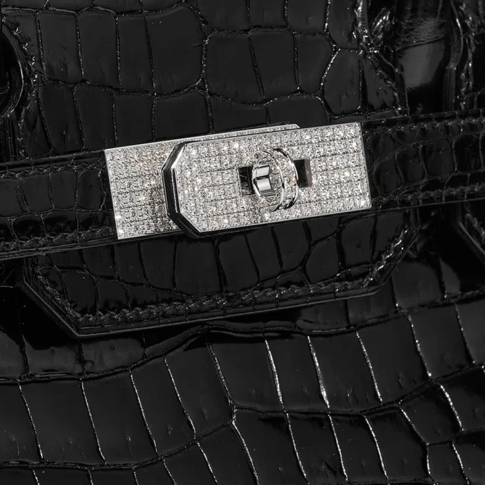 Premium Hermès Replica Birkin 30 Porosus Crocodile Black WGDHW - Direct Luxury Fashion - Image 7