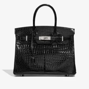 Premium Hermès Replica Birkin 30 Porosus Crocodile Black WGDHW – Direct Luxury Fashion