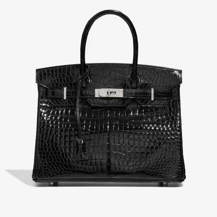Premium Hermès Replica Birkin 30 Porosus Crocodile Black WGDHW – Direct Luxury Fashion