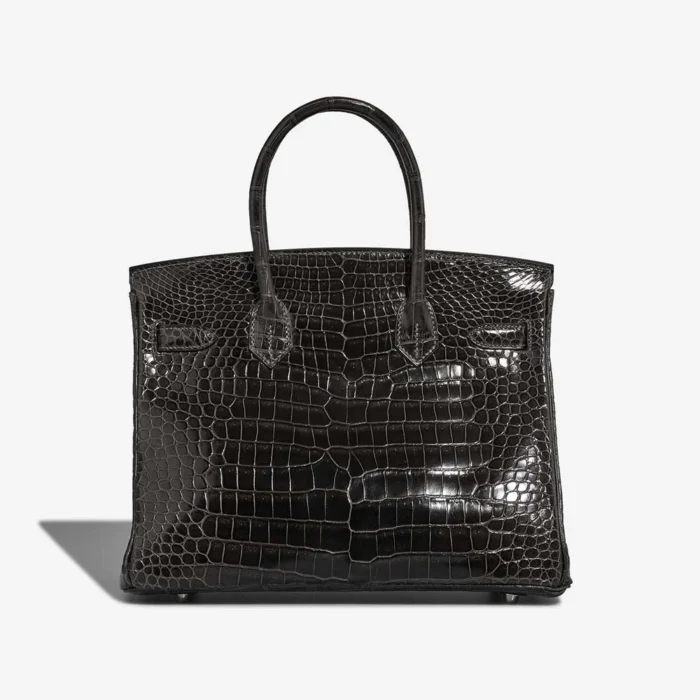 Premium Hermès Replica Birkin 30 Porosus Crocodile Graphite PHW - Direct Luxury Fashion - Image 2