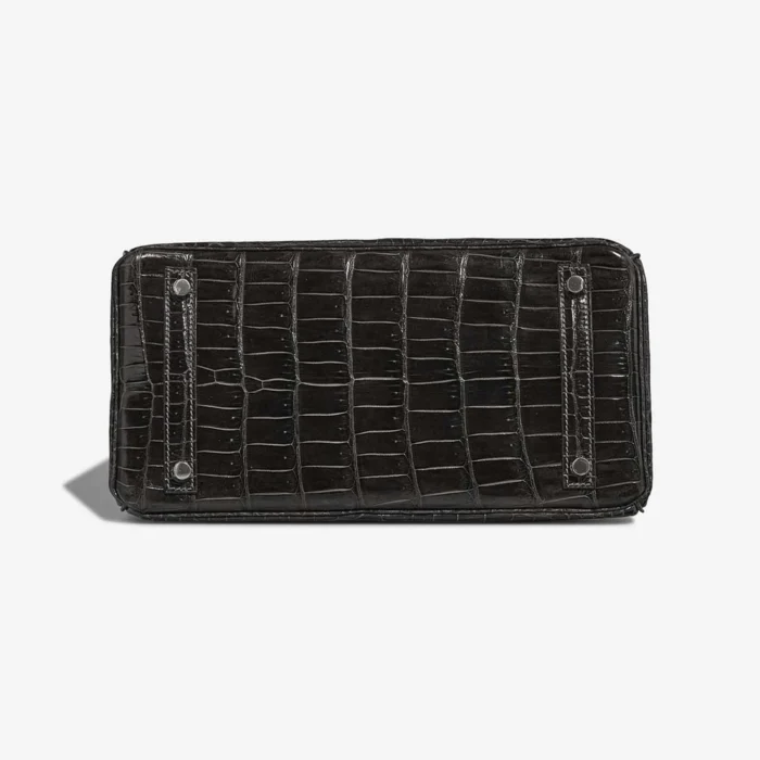 Premium Hermès Replica Birkin 30 Porosus Crocodile Graphite PHW - Direct Luxury Fashion - Image 3