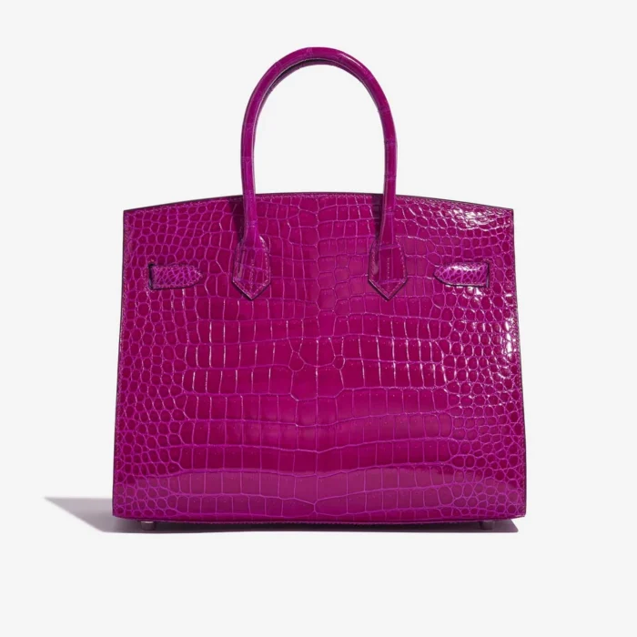 Premium Hermès Replica Birkin 30 Porosus Crocodile Rose Pourpre PHW - Direct Luxury Fashion - Image 2