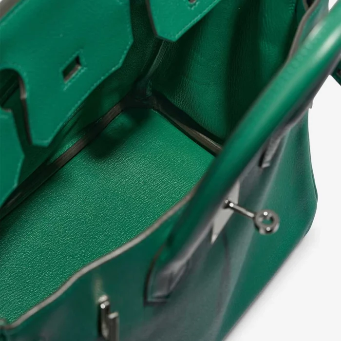 Premium Hermès Replica Birkin 30 Taurillon Clemence Vert Vertigo PHW - Direct Luxury Fashion - Image 5