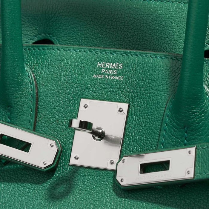 Premium Hermès Replica Birkin 30 Taurillon Clemence Vert Vertigo PHW - Direct Luxury Fashion - Image 6