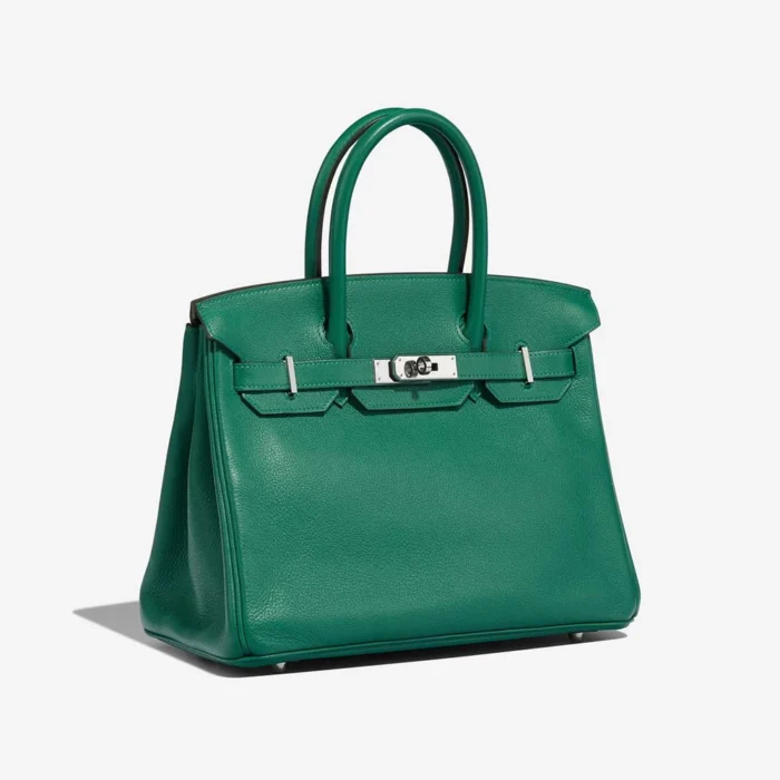 Premium Hermès Replica Birkin 30 Taurillon Clemence Vert Vertigo PHW - Direct Luxury Fashion - Image 4