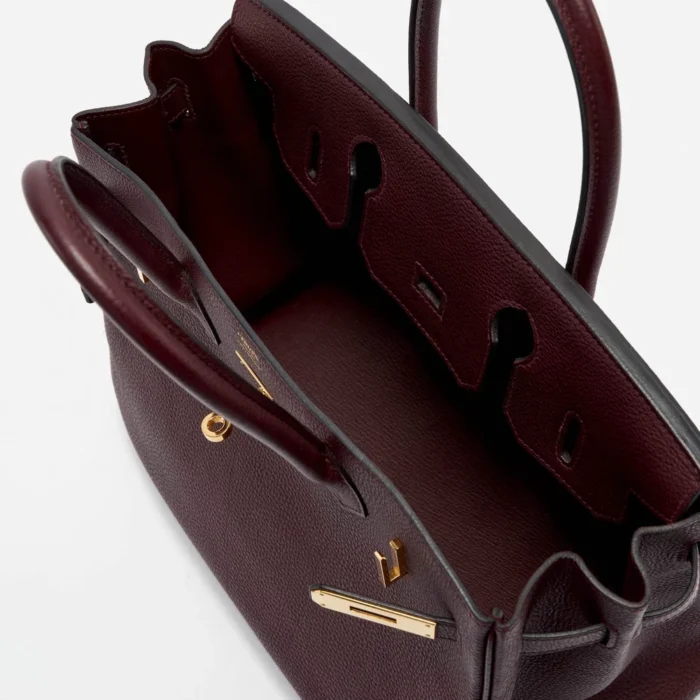 Premium Hermès Replica Birkin 30 Togo Bordeaux GHW - Direct Luxury Fashion - Image 4