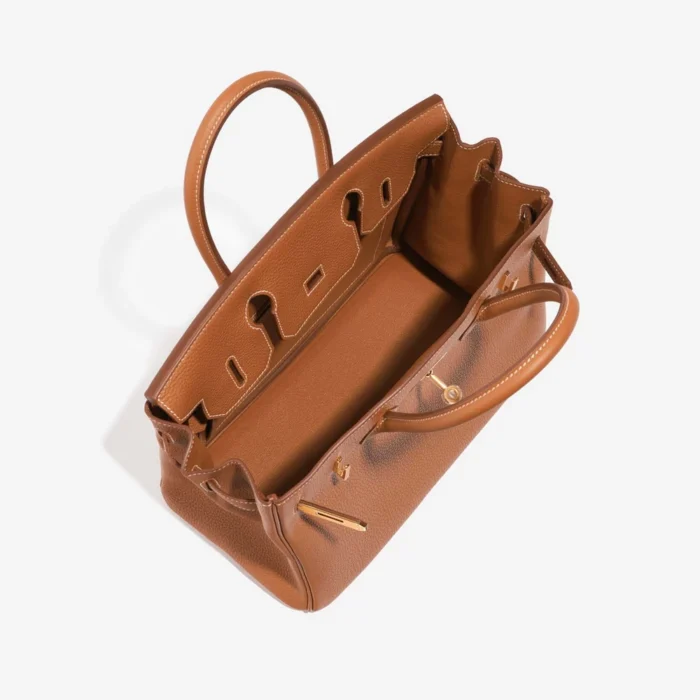 Premium Hermès Replica Birkin 30 Togo Gold GHW - Direct Luxury Fashion - Image 5