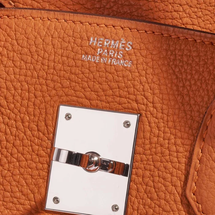 Premium Hermès Replica Birkin 30 Togo Orange PHW - Direct Luxury Fashion - Image 5