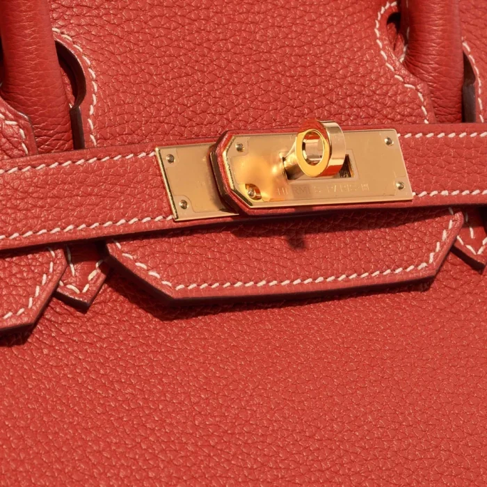 Premium Hermès Replica Birkin 30 Togo Rouge Sanguine GHW - Direct Luxury Fashion - Image 6