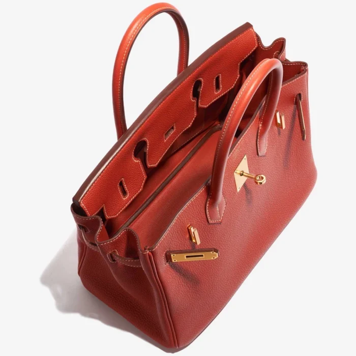 Premium Hermès Replica Birkin 30 Togo Rouge Sanguine GHW - Direct Luxury Fashion - Image 4