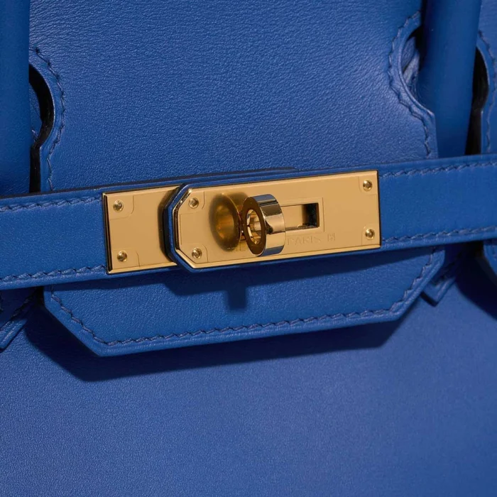 Premium Hermès Replica Birkin 30 Veau Jonathan Bleu de France GHW - Direct Luxury Fashion - Image 7
