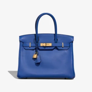 Premium Hermès Replica Birkin 30 Veau Jonathan Bleu de France GHW - Direct Luxury Fashion
