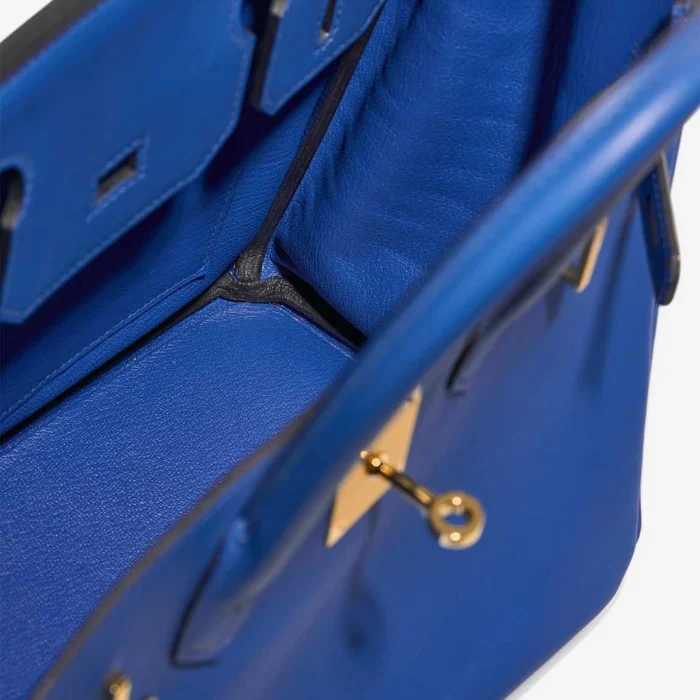 Premium Hermès Replica Birkin 30 Veau Jonathan Bleu de France GHW - Direct Luxury Fashion - Image 5