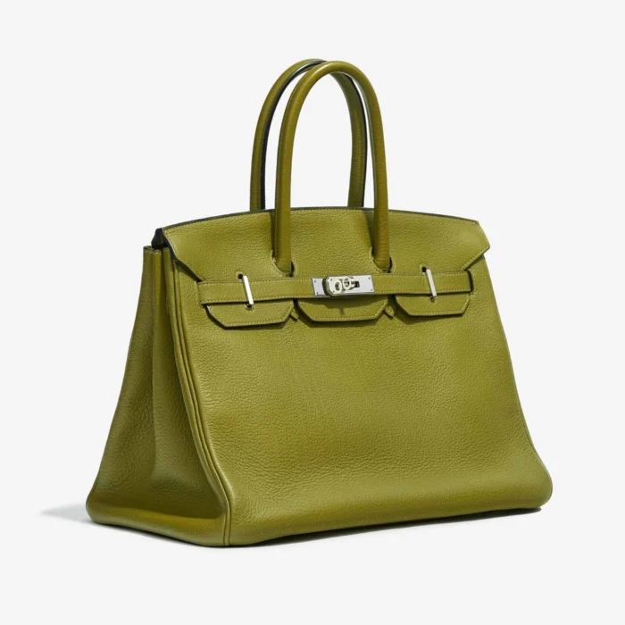Premium Hermès Replica Birkin 35 Buffalo Sindhu Vert Chartreuse PHW - Direct Luxury Fashion - Image 4