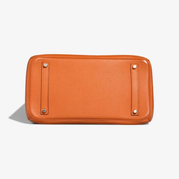 Premium Hermès Replica Birkin 35 Clemence Orange PHW - Direct Luxury Fashion - Image 3