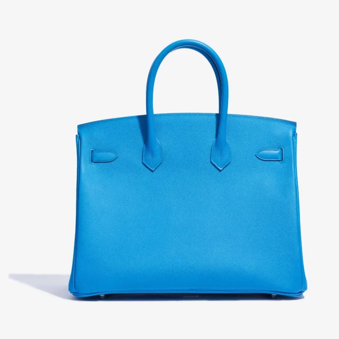 Premium Hermès Replica Birkin 35 Epsom Blue Frida PHW - Direct Luxury Fashion - Image 2