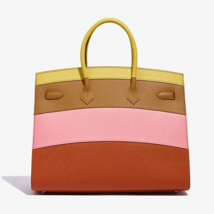 Premium Hermès Replica Birkin 35 Sunrise Rainbow Epsom Lime/Rose Confetti/Sesame/Terre Battue PHW - Direct Luxury Fashion - Image 2