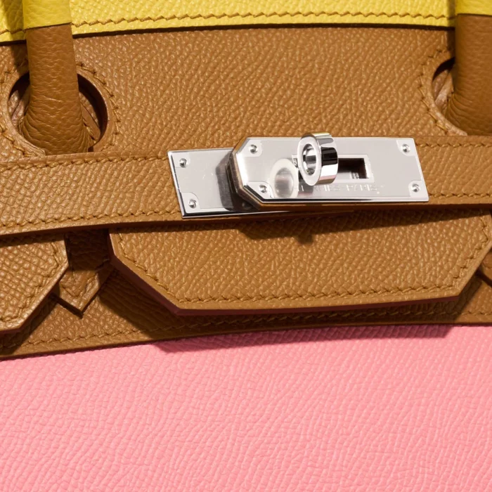 Premium Hermès Replica Birkin 35 Sunrise Rainbow Epsom Lime/Rose Confetti/Sesame/Terre Battue PHW - Direct Luxury Fashion - Image 7