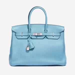 Premium Hermès Replica Birkin 35 Togo Blue Atoll PHW - DLF