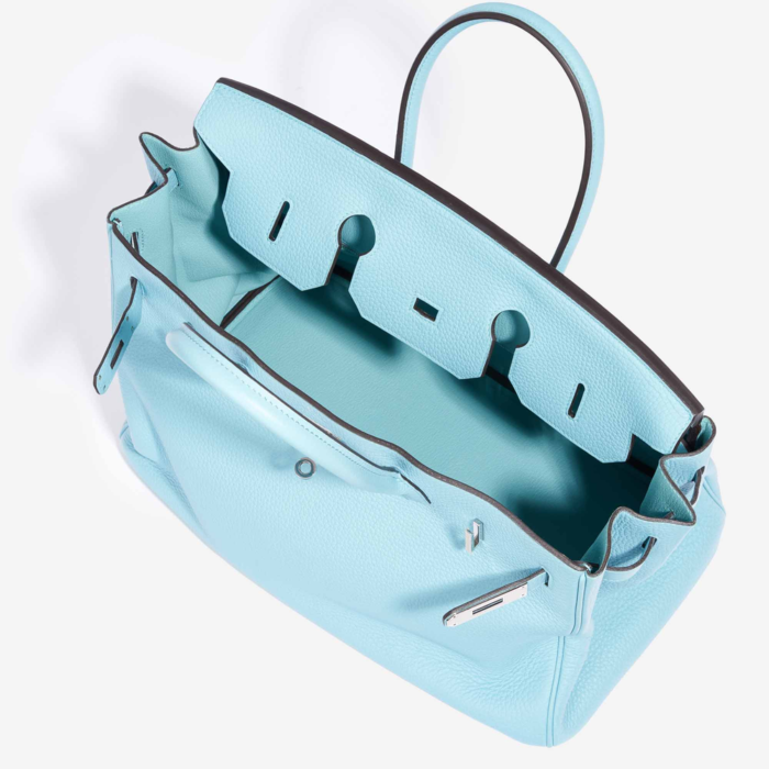 Premium Hermès Replica Birkin 35 Togo Blue Atoll PHW - Direct Luxury Fashion - Image 5