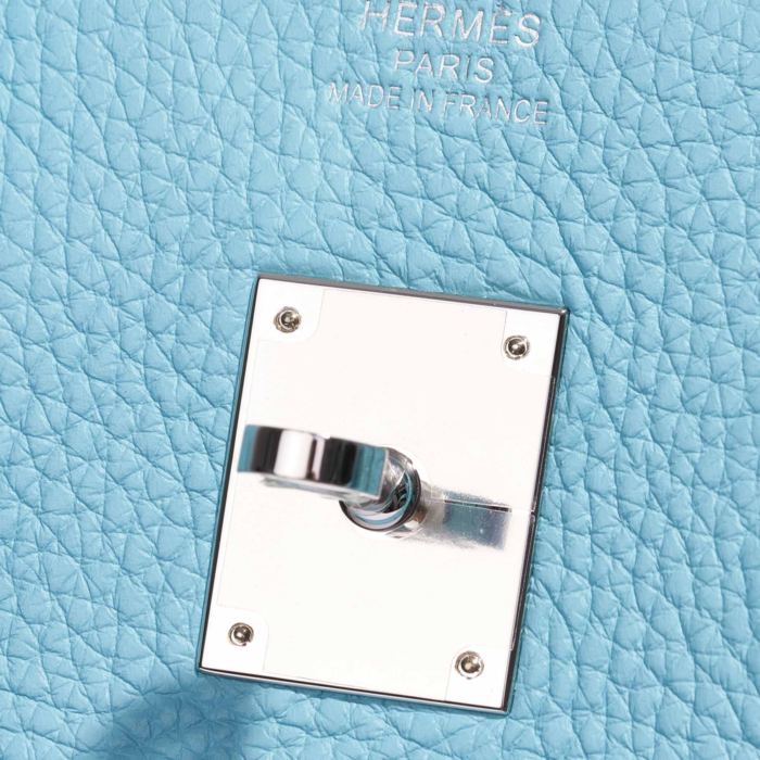 Premium Hermès Replica Birkin 35 Togo Blue Atoll PHW - Direct Luxury Fashion - Image 6